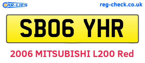 SB06YHR are the vehicle registration plates.