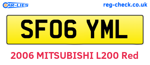 SF06YML are the vehicle registration plates.