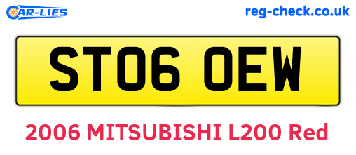 ST06OEW are the vehicle registration plates.