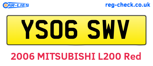 YS06SWV are the vehicle registration plates.