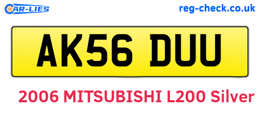 AK56DUU are the vehicle registration plates.