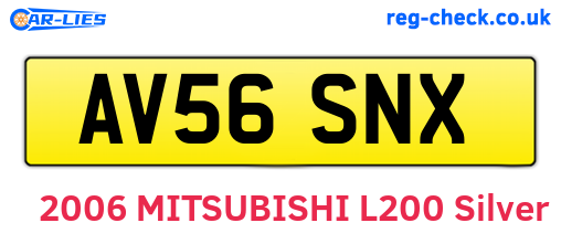AV56SNX are the vehicle registration plates.