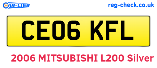 CE06KFL are the vehicle registration plates.