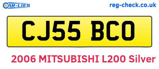 CJ55BCO are the vehicle registration plates.