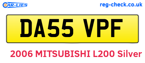 DA55VPF are the vehicle registration plates.