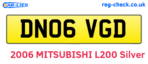 DN06VGD are the vehicle registration plates.