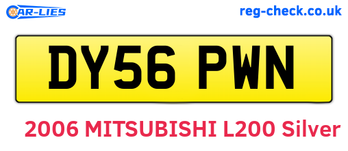 DY56PWN are the vehicle registration plates.