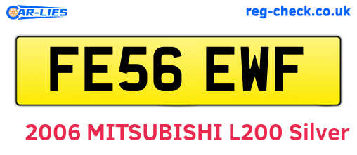 FE56EWF are the vehicle registration plates.