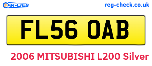 FL56OAB are the vehicle registration plates.