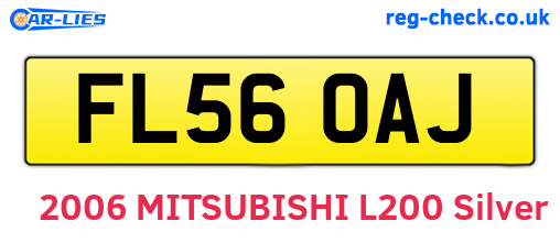FL56OAJ are the vehicle registration plates.