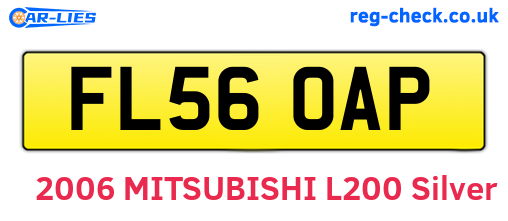 FL56OAP are the vehicle registration plates.