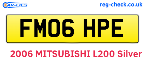 FM06HPE are the vehicle registration plates.
