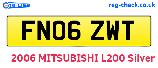 FN06ZWT are the vehicle registration plates.