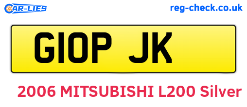 G10PJK are the vehicle registration plates.