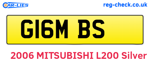G16MBS are the vehicle registration plates.