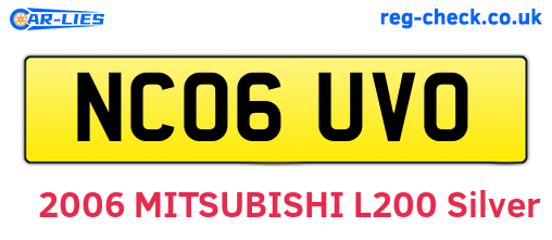 NC06UVO are the vehicle registration plates.