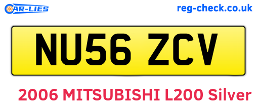 NU56ZCV are the vehicle registration plates.