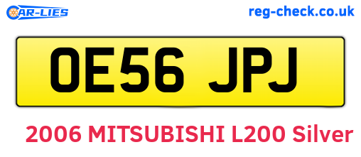 OE56JPJ are the vehicle registration plates.