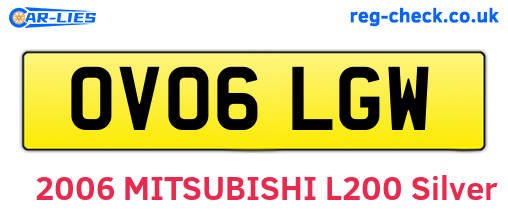 OV06LGW are the vehicle registration plates.