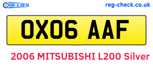 OX06AAF are the vehicle registration plates.