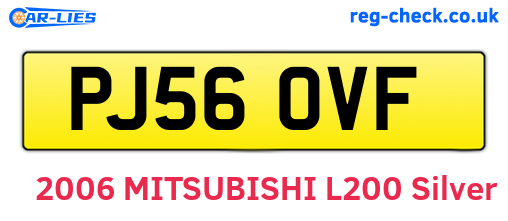 PJ56OVF are the vehicle registration plates.