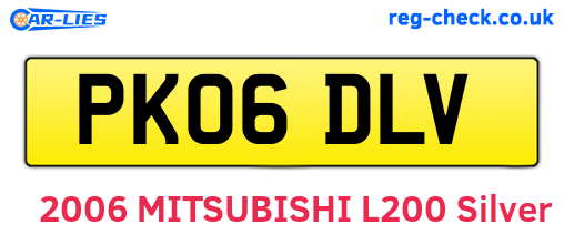 PK06DLV are the vehicle registration plates.