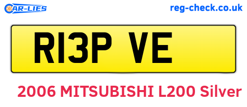 R13PVE are the vehicle registration plates.