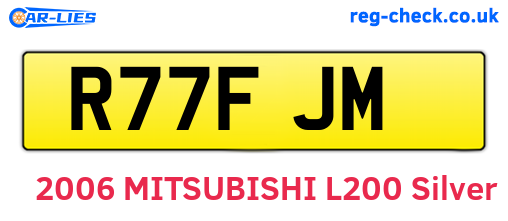 R77FJM are the vehicle registration plates.