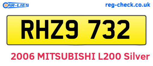 RHZ9732 are the vehicle registration plates.