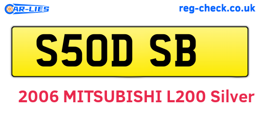 S50DSB are the vehicle registration plates.