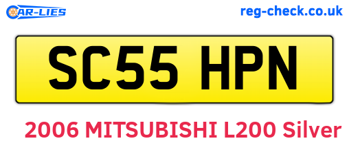 SC55HPN are the vehicle registration plates.
