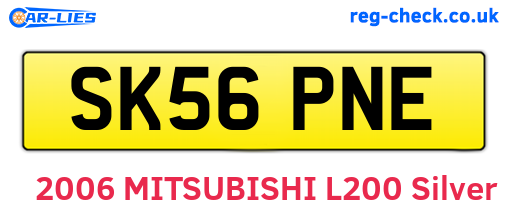 SK56PNE are the vehicle registration plates.