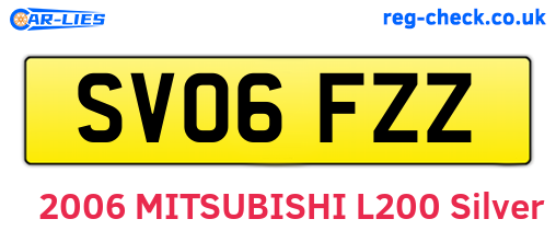 SV06FZZ are the vehicle registration plates.