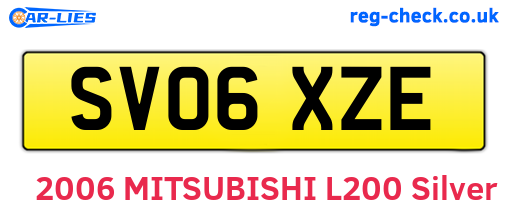 SV06XZE are the vehicle registration plates.