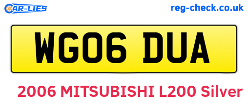 WG06DUA are the vehicle registration plates.