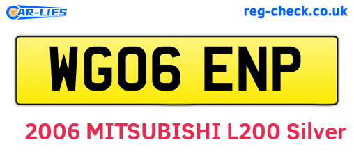 WG06ENP are the vehicle registration plates.