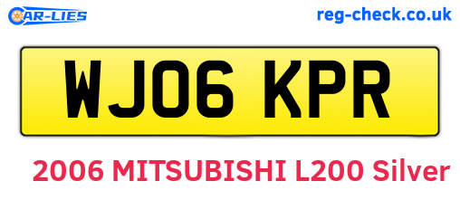 WJ06KPR are the vehicle registration plates.