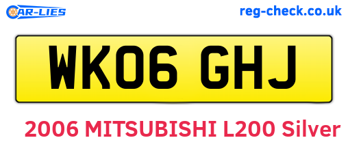 WK06GHJ are the vehicle registration plates.
