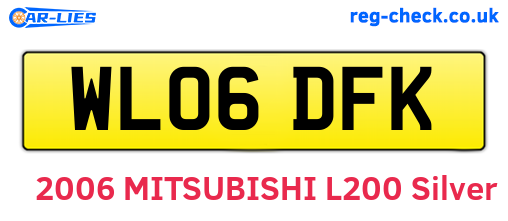 WL06DFK are the vehicle registration plates.