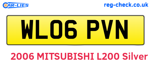 WL06PVN are the vehicle registration plates.