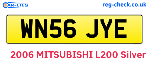 WN56JYE are the vehicle registration plates.