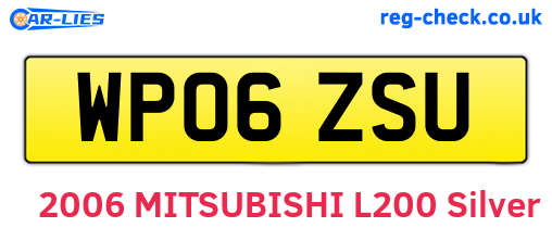 WP06ZSU are the vehicle registration plates.