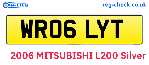 WR06LYT are the vehicle registration plates.