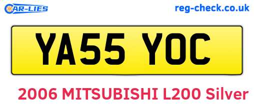 YA55YOC are the vehicle registration plates.
