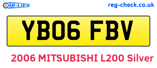 YB06FBV are the vehicle registration plates.