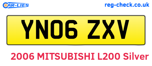 YN06ZXV are the vehicle registration plates.