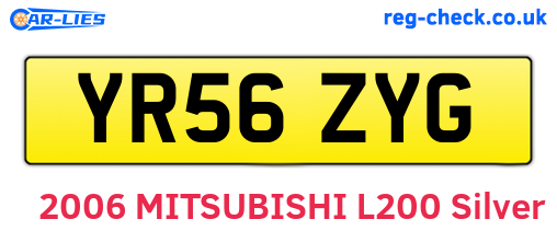 YR56ZYG are the vehicle registration plates.