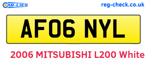 AF06NYL are the vehicle registration plates.