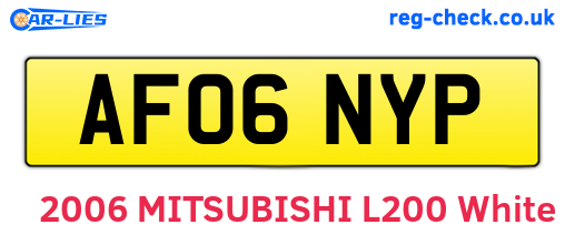 AF06NYP are the vehicle registration plates.