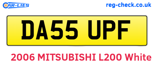DA55UPF are the vehicle registration plates.